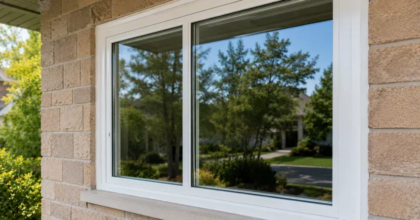technician installing new insulated glass unit in window frame in St. Thomas